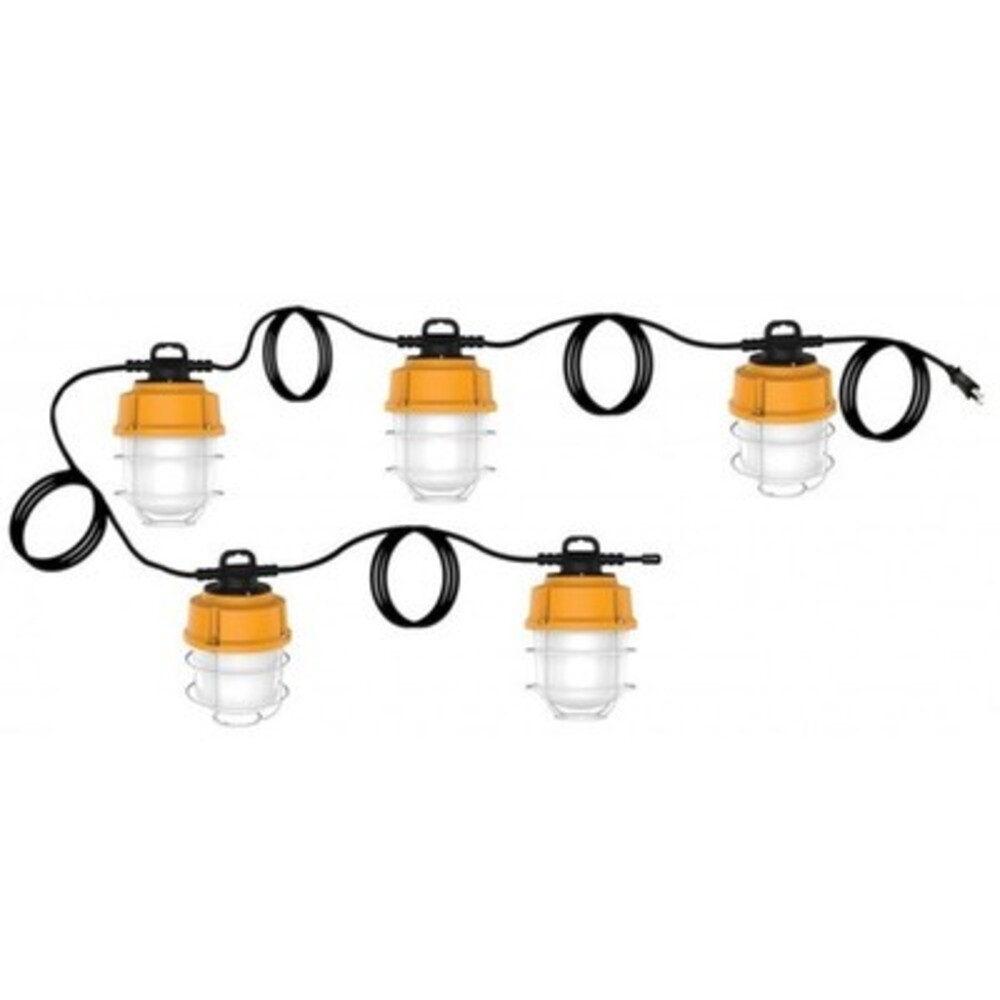 Satco S8976 100 W LED String Light 5000K 5 Interconnected Lamps cord and plug